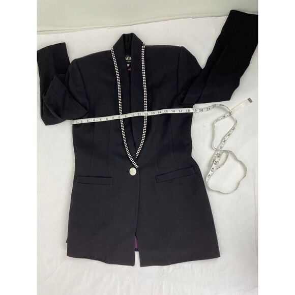 Vintage Criscione New York Blazer Bejeweled Nineties 1990s Black - Size Medium - Picture 4 of 12